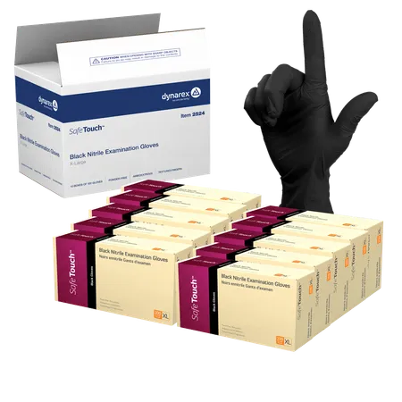 Glove Exam Nitrile N/S X-Large, PF Black, 10 Bxs/Cs